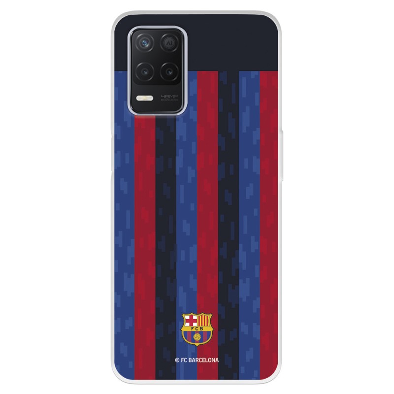 Funda para Realme Narzo 30 5G del FC Barcelona Fondo Rayas Verticales  - Licencia Oficial FC Barcelona