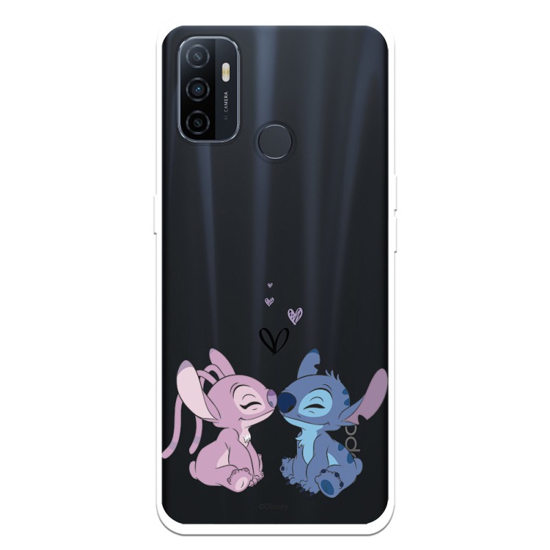 Funda para Oppo A11s Oficial de Disney Angel & Stitch Beso - Lilo & Stitch