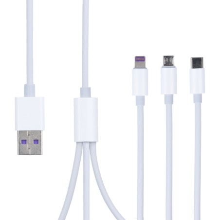 Cable 3 en 1 Micro USB, USB tipo C, Lightning a USB