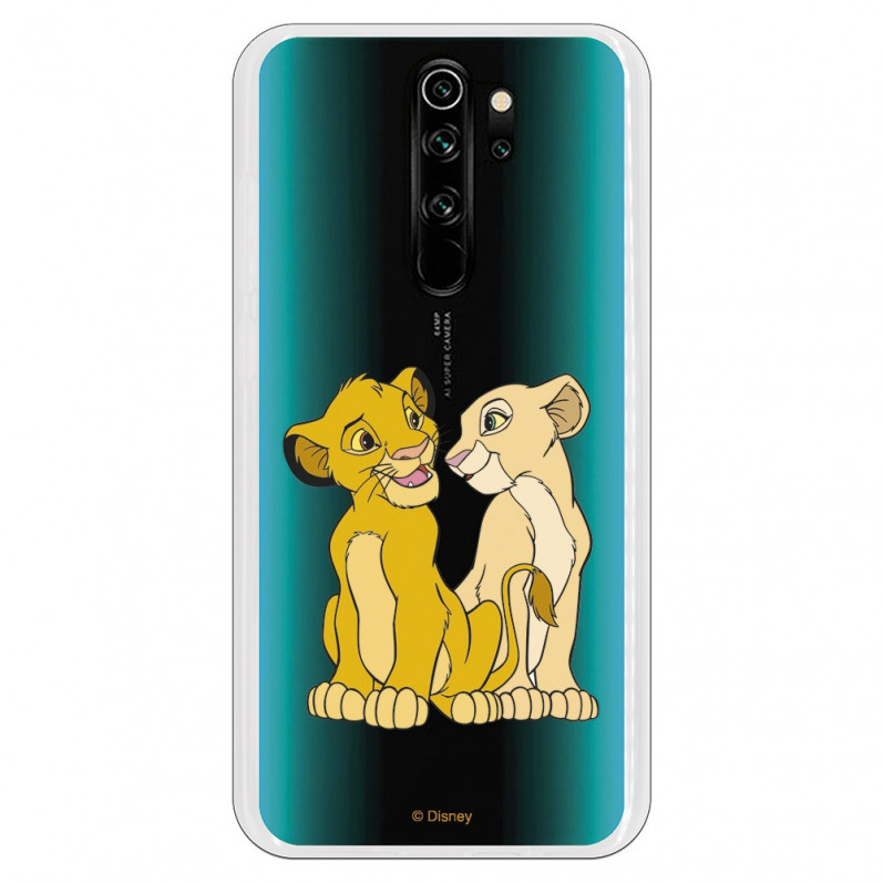 Funda para Xiaomi Redmi Note 8 Pro Oficial de Disney Simba y Nala Silueta - El Rey León