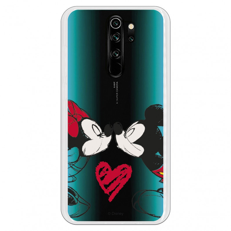 Funda para Xiaomi Redmi Note 8 Pro Oficial de Disney Mickey y Minnie Beso - Clásicos Disney