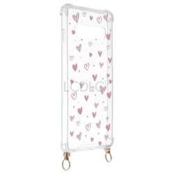 Funda Silicona Colgante Corazones para Samsung Galaxy S10