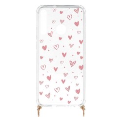 Funda Silicona Colgante Corazones para Huawei P40 Lite E