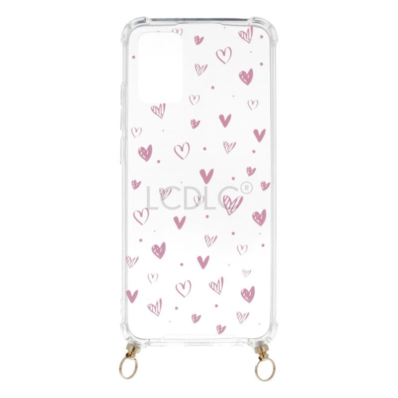 Funda Silicona Colgante Corazones para Samsung Galaxy A20s