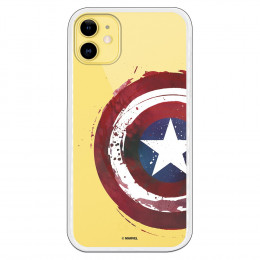 Funda para iPhone 11 Oficial de Marvel Capitán América Escudo Transparente - Marvel
