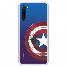 Funda para Xiaomi Redmi Note 8T Oficial de Marvel Capitán América Escudo Transparente - Marvel
