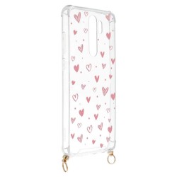 Funda Silicona Colgante Corazones para Xiaomi Redmi Note 8 Pro