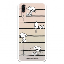 Funda para Huawei P20 Oficial de Peanuts Snoopy rayas - Snoopy