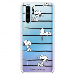 Funda para Huawei P30 Pro Oficial de Peanuts Snoopy rayas - Snoopy