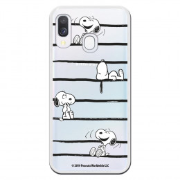 Funda para Samsung Galaxy A40 Oficial de Peanuts Snoopy rayas - Snoopy