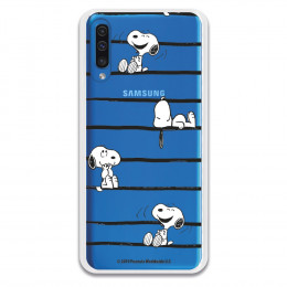 Funda para Samsung Galaxy A50 Oficial de Peanuts Snoopy rayas - Snoopy