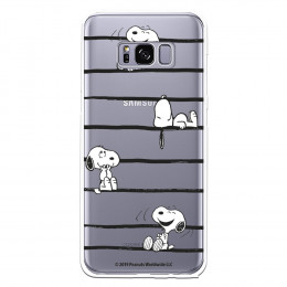Funda para Samsung Galaxy S8 Oficial de Peanuts Snoopy rayas - Snoopy