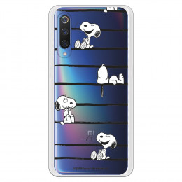 Funda para Xiaomi Mi 9 Oficial de Peanuts Snoopy rayas - Snoopy