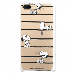 Funda para iPhone 8 Plus Oficial de Peanuts Snoopy rayas - Snoopy
