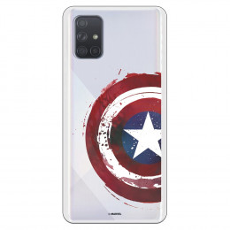 Funda para Samsung Galaxy A71 Oficial de Marvel Capitán América Escudo Transparente - Marvel