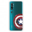 Funda para Xiaomi Mi Note 10 Pro Oficial de Marvel Capitán América Escudo Transparente - Marvel