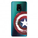 Funda para Xiaomi Redmi Note 9S Oficial de Marvel Capitán América Escudo Transparente - Marvel
