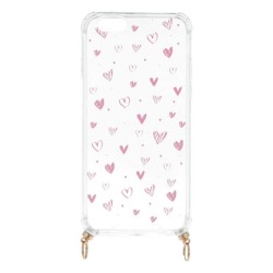 Funda Silicona Colgante Corazones para iPhone 5S