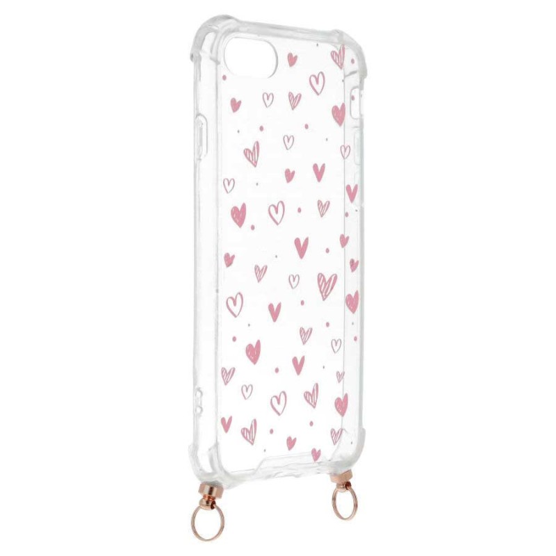 Funda Silicona Colgante Corazones para iPhone 7