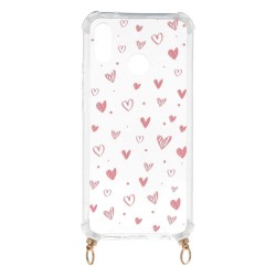 Funda Silicona Colgante Corazones para Huawei P20 Lite