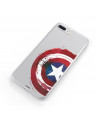 Funda para Samsung Galaxy A21 Oficial de Marvel Capitán América Escudo Transparente - Marvel