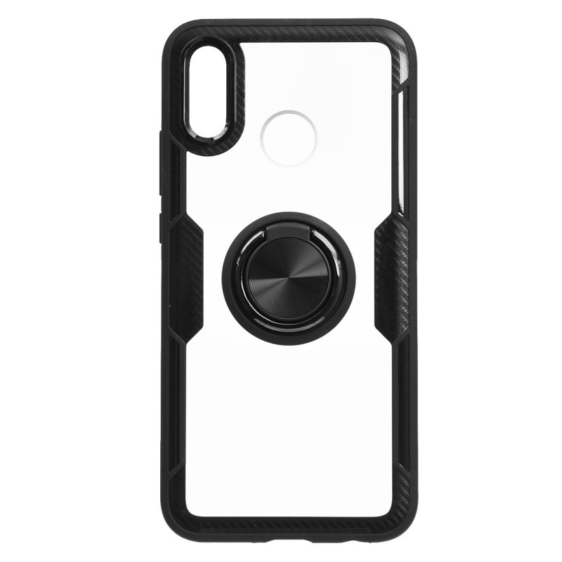 Funda Ring Transparente Negra para Huawei P20 Lite