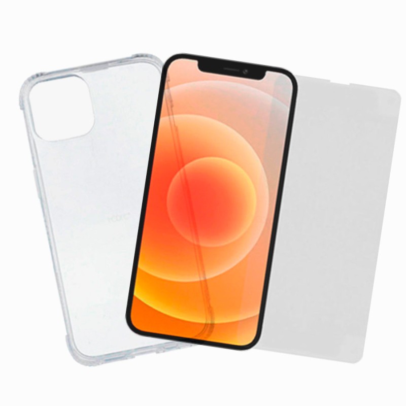 Pack Basics para iPhone 13 Pro Max: Silicona reforzada + Cristal Transparente Normal