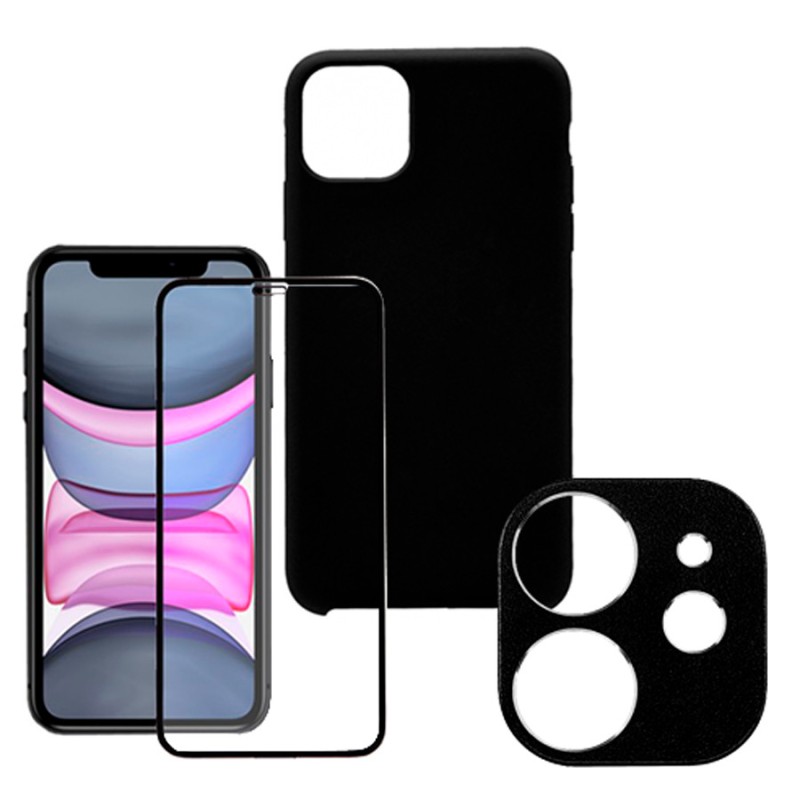 Pack Premium para iPhone 11: Ultra suave + Cristal Completo + Protector de Cámara