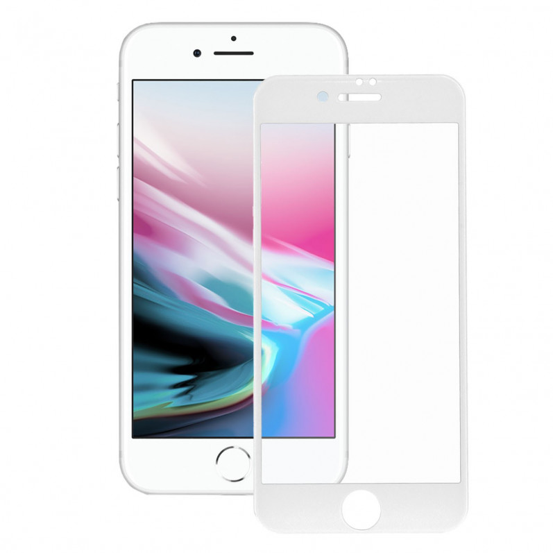 Vetro Temperato Completo Bianco per iPhone SE