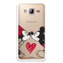 Carcasa Oficial Mikey Y Minnie Beso Clear para Samsung Galaxy J3- La Casa de las Carcasas