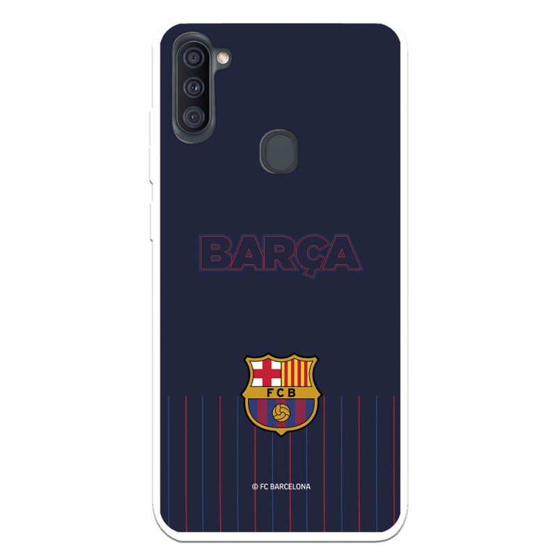 Funda para Samsung Galaxy M11 del Barcelona Barsa Fondo Azul - Licencia Oficial FC Barcelona