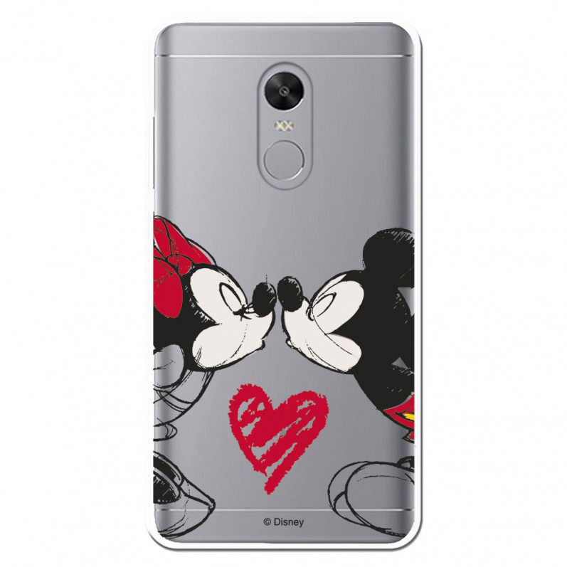 Carcasa Oficial Mikey Y Minnie Beso Clear para Xiaomi Redmi Note 4X- La Casa de las Carcasas