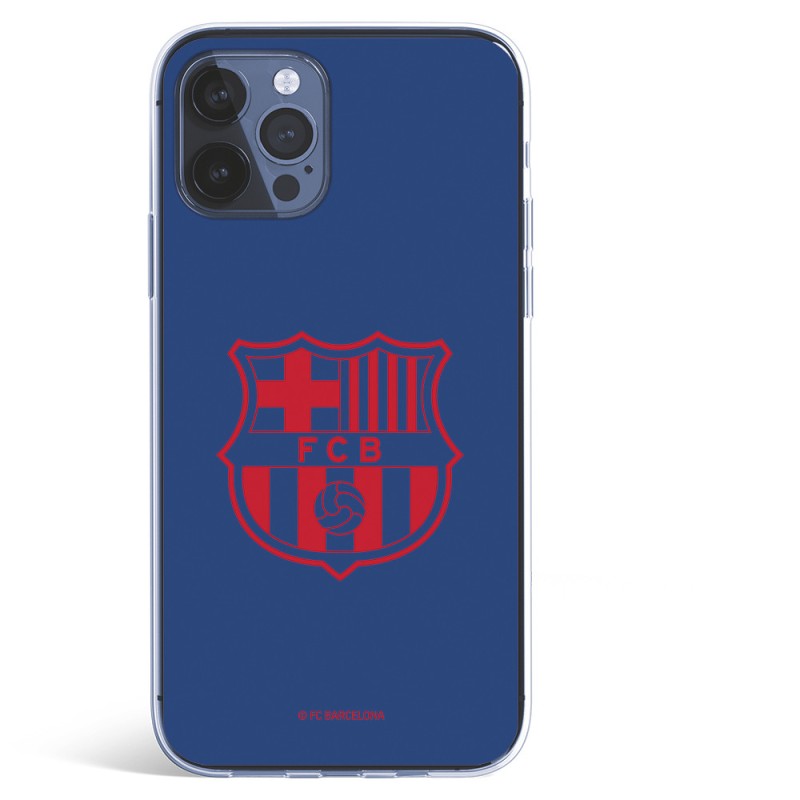 Funda para iPhone 12 del Barcelona Escudo Rojo Fondo Azul - Licencia Oficial FC Barcelona