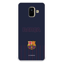 Funda para Samsung Galaxy A6 2018 del Barcelona Barsa Fondo Azul - Licencia Oficial FC Barcelona