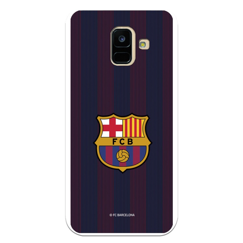 Funda para Samsung Galaxy A6 2018 del Barcelona Rayas Blaugrana - Licencia Oficial FC Barcelona