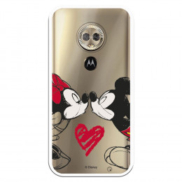 Carcasa Oficial Mikey Y Minnie Beso Clear para Motorola Moto G6 Plus- La Casa de las Carcasas