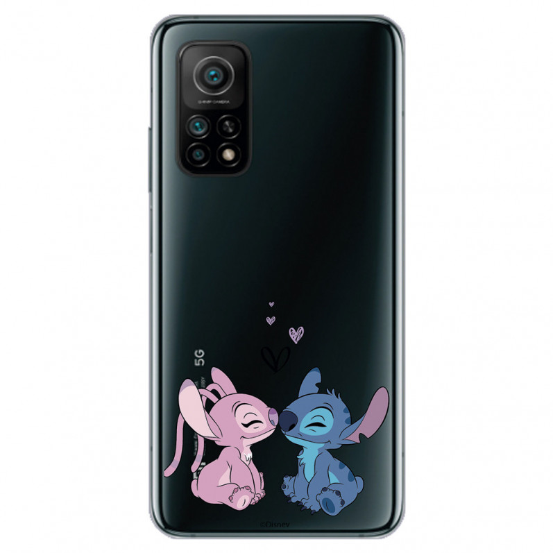 Funda para Xiaomi Mi 10T Oficial de Disney Angel & Stitch Beso - Lilo & Stitch