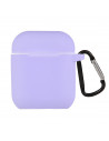Cover per Auricolari Wireless di Silicone Tinta unita Viola compatibile con Airpods