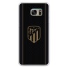 Funda para Samsung Galaxy S7 Edge del Atleti Escudo Dorado Fondo Negro - Licencia Oficial Atlético de Madrid