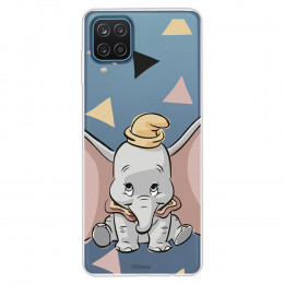 Funda para Samsung Galaxy A12 Oficial de Disney Dumbo Silueta Transparente - Dumbo
