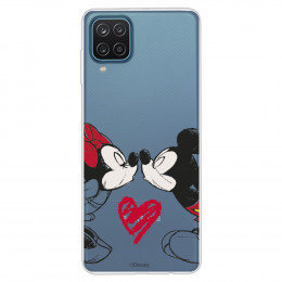 Funda para Samsung Galaxy A12 Oficial de Disney Mickey y Minnie Beso - Clásicos Disney