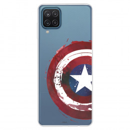 Funda para Samsung Galaxy A12 Oficial de Marvel Capitán América Escudo Transparente - Marvel