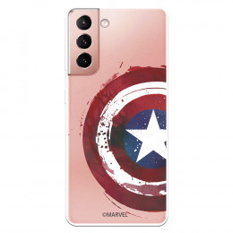Funda para Samsung Galaxy S21 Oficial de Marvel Capitán América Escudo Transparente - Marvel