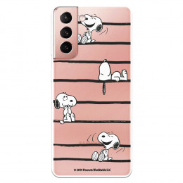 Funda para Samsung Galaxy S21 Oficial de Peanuts Snoopy rayas - Snoopy
