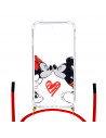 Cover Tracolla Trasparente per iPhone 6 Plus Ufficiale di Disney Mickey Mouse e Minnie Bacio - Classici Disney