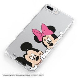 Funda para iPhone 12 Oficial de Disney Mickey y Minnie Asomados - Clásicos Disney