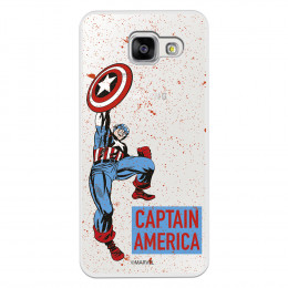 Funda para Samsung Galaxy A3 2016 Oficial de Marvel Capitán América Fondo Puntos Rojos - Marvel