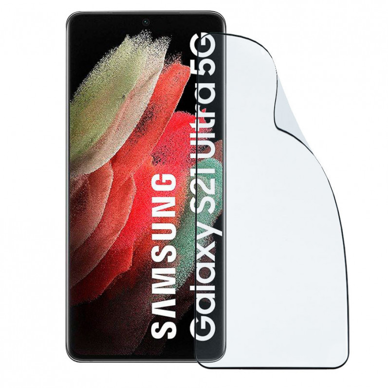 Vetro Temperato Completo Nero Flessibile per Samsung Galaxy S21 Ultra
