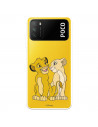 Funda para Xiaomi Poco M3 Oficial de Disney Simba y Nala Silueta - El Rey León