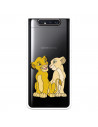 Funda para Samsung Galaxy A80 Oficial de Disney Simba y Nala Silueta - El Rey León